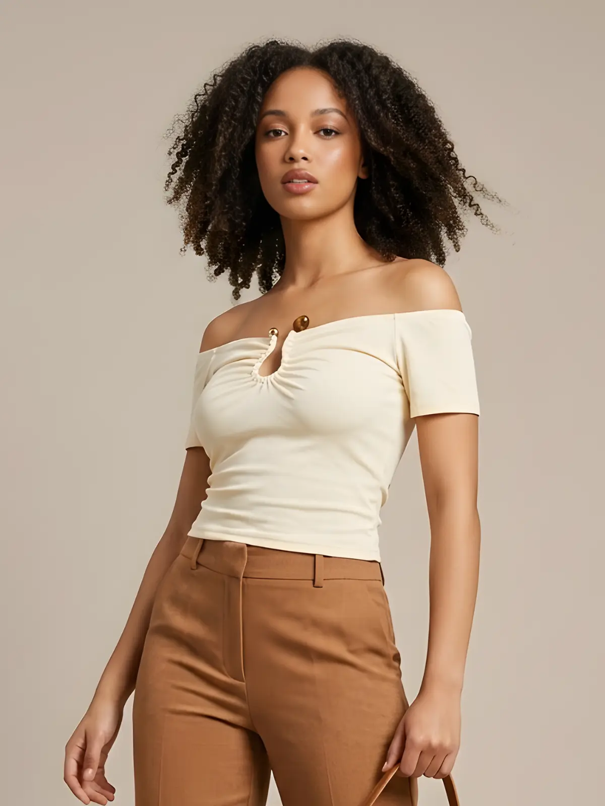 Clasp Off-Shoulder Top - N/A tops available at theGirlyZone Kampala